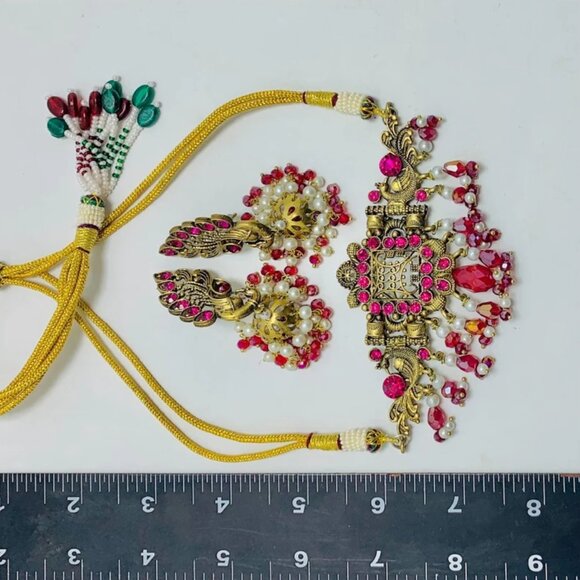 Handmade Jewelry Set With Pearls and Beads, Oxidized Jewelry Set, Choker Necklac - Picture 7 of 15